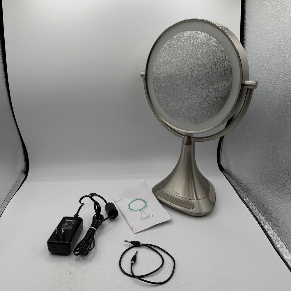 iHome 9 Inch Double Sided LED Makeup Vanity Mirror With Bluetooth Speaker iCVBT7